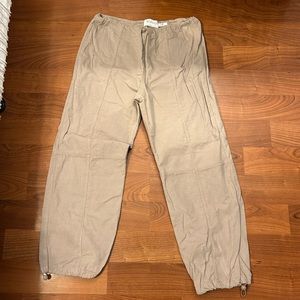 Corduroy beige parachute pants